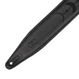 Levy's 2.5" Padded Garment Leather Guitar Strap - Moon Phases Black