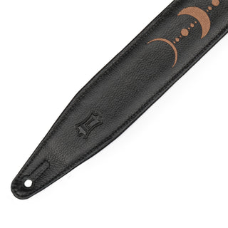 Levy's 2.5" Padded Garment Leather Guitar Strap - Moon Phases Brown