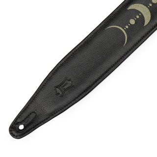 Levy's 2.5" Padded Garment Leather Guitar Strap - Moon Phases Green