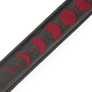 Levy's 2.5" Padded Garment Leather Guitar Strap - Moon Phases Burgandy