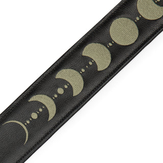 Levy's 2.5" Padded Garment Leather Guitar Strap - Moon Phases Green