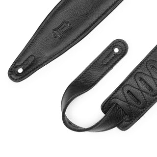 Levy's 2.5" Padded Garment Leather Guitar Strap - Moon Phases Black