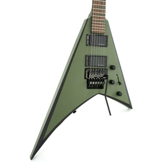 Used Jackson X Series Rhoads RRX24 - Matte Army Drab with Black Bevels - with Hardshell Case
