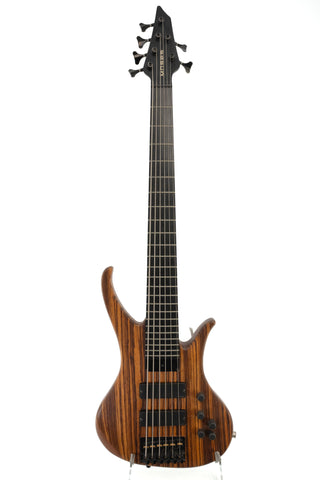 Moses 6 String Bass Carbon Fiber Neck - Zebrawood - Piezo Saddle Pickups