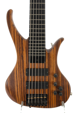 Moses 6 String Bass Carbon Fiber Neck - Zebrawood - Piezo Saddle Pickups