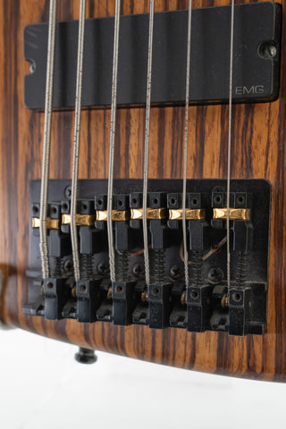 Moses 6 String Bass Carbon Fiber Neck - Zebrawood - Piezo Saddle Pickups