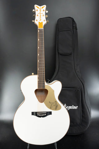 Used Gretsch G5022CWFE Rancher Falcon Jumbo Acoustic-Electric Guitar - White - Ser. IS201216852