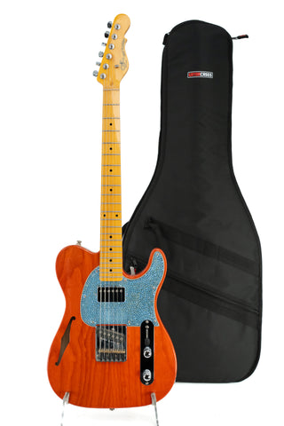 Used G&L Tribute Series ASAT Classic Bluesboy Semi-Hollow with Maple Fretboard - Clear Orange