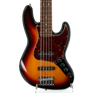 Used 2007 Fender Deluxe Active Jazz Bass V - Brown Sunburst - Owned by Justin Beck of Glassjaw