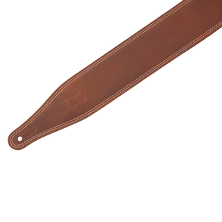 Levy's 2.5" Butter Double Stitch Leather Guitar Strap - Brown