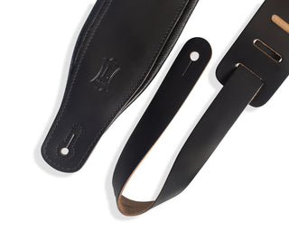 Levy's 3" Padded Grain Leather Guitar Strap - Black