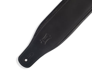 Levy's 3" Padded Grain Leather Guitar Strap - Black