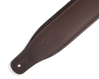 Levy's 3" Padded Grain Leather Guitar Strap - Dark Brown