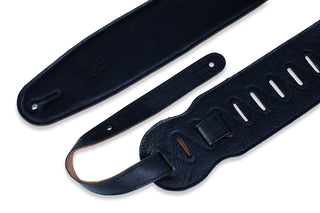 Levy's 3.5" Padded Garment Leather Bass Strap - Black