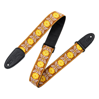 Levy's 2" Hootenanny Jacquard Weave Guitar Strap - Yellow Flower Power