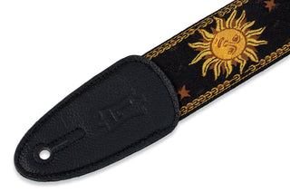 Levy's 2" Sun Design Lacquard Weave Guitar Strap - Black