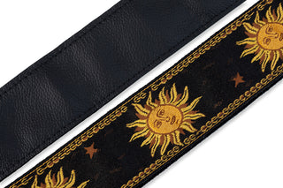 Levy's 2" Sun Design Lacquard Weave Guitar Strap - Black