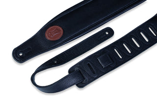 Levy's 3" Signature Series Garment Leather Guitar Strap - Black