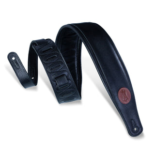 Levy's 3" Signature Series Garment Leather Guitar Strap - Black