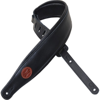 Levy's 3" Signature Series Garment Leather Guitar Strap - Black