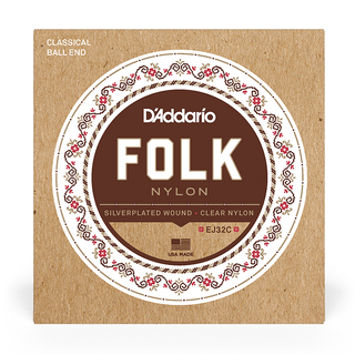 D'Addario EJ32C Folk Nylon Strings - Normal Tension Ball End