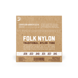 D'Addario EJ32C Folk Nylon Strings - Normal Tension Ball End