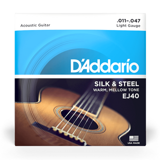 D'Addario EJ40 Silk & Steel Acoustic Guitar Strings - Light 11-47