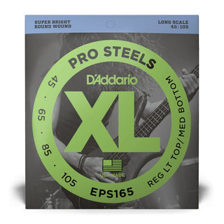 D'Addario XL ProSteels Long Scale Bass Strings - Regular Light Top / Medium Bottom 45-105