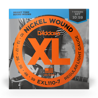 D'Addario XL Nickel 7-String Electric Guitar Strings - Regular Light 10-59