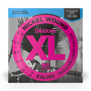 D'Addario XL Nickel Wound 12-Strings Electric Guitar Strings - Regular Light 10-46